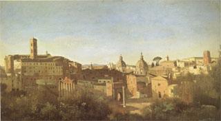 Jean Baptiste Camille  Corot The Forum Seen from the Farnese Gardens (mk05) Germany oil painting art